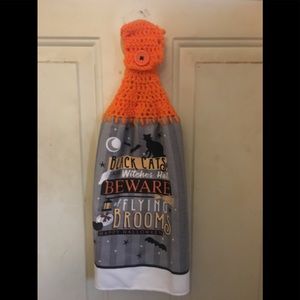 Black cats and witches dishtowel